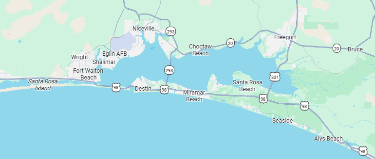 Emerald Coast service area map